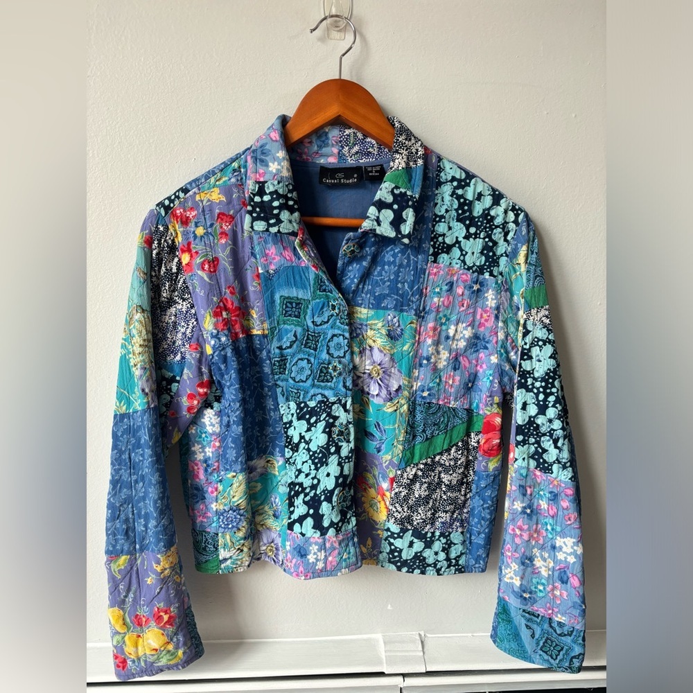 Vintage Made in India cropped patchwork jacket